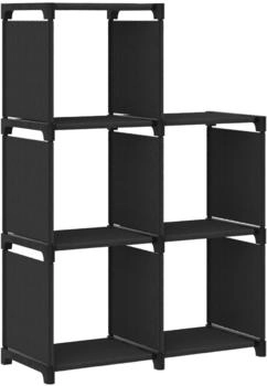 vidaXL W&uuml;rfelregal mit 5 F&auml;chern Schwarz 103x30x72,5 cm Stoff (322602)
