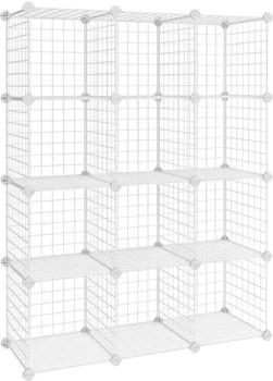 Songmics LPI34 Gitterwürfel Steckregal 93x123x31 cm weiß