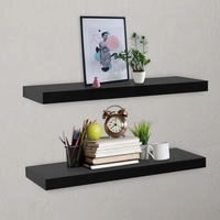 Schweberegale 2 Stk. Schwarz 80x20x3,8 Cm Vidaxl 64376