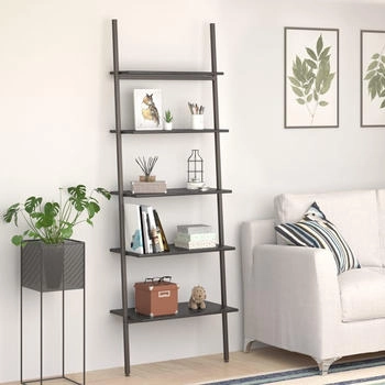 vidaXL Leiterregal mit 5 B&ouml;den Schwarz 64x34x185,5 cm (336378)