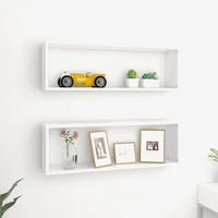 vidaXL W&uuml;rfelregale 2 Stk. Wei&szlig; 80x15x26,5 cm Holzwerkstoff