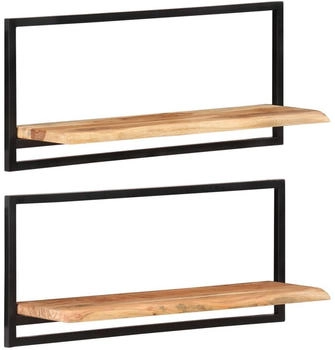 vidaXL Wandregale 2 Stk. 80x25x35 cm Massivholz Akazie (338458)