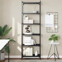 vidaXL B&uuml;cherregal 6 B&ouml;den Schwarz 60x30x188 cm Holzwerkstoff