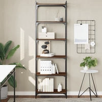 vidaXL B&uuml;cherregal 6 B&ouml;den Braun Eiche-Optik 60x30x188cm Holzwerkstoff