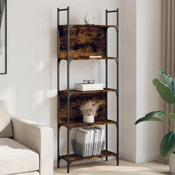 vidaXL B&uuml;cherregal 5 B&ouml;den R&auml;uchereiche 60,5x24x166,5 cm (838865)