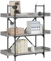 vidaXL B&uuml;cherregal 3 B&ouml;den Grau Sonoma 100x33x108,5 cm Holzwerkstoff