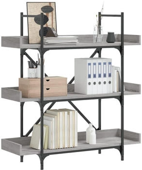 vidaXL B&uuml;cherregal 3 B&ouml;den Grau Sonoma 100x33x108,5 cm (837690)