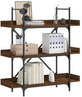 vidaXL B&uuml;cherregal 3 B&ouml;den Braun Eichen-Optik 100x33x108,5 cm