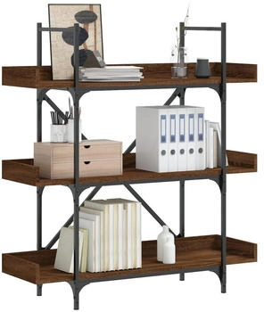 vidaXL B&uuml;cherregal 3 B&ouml;den Braun Eichen-Optik 100x33x108,5 cm (837691)