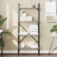 vidaXL B&uuml;cherregal 4 F&auml;cher Grau Sonoma 56x31,5x138,5 cm Holzwerkstoff