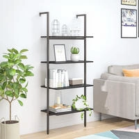 vidaXL Leiterregal mit 4 B&ouml;den Schwarz 64x35x152,5 cm