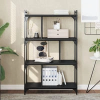 B&uuml;cherregal 4 B&ouml;den Schwarz 76x32x123 Cm Holzwerkstoff Vidaxl