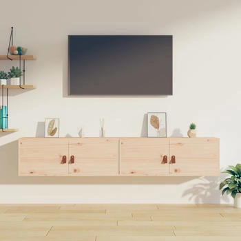 vidaXL Wandschränke 2 Stk. 80x30x30 cm Massivholz Kiefer (818376)