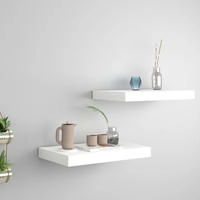 vidaXL Schweberegale 2 Stk. Wei&szlig; 40x23x3,8 cm MDF