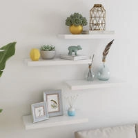 vidaXL Schweberegale 4 Stk. Eichen-Optik und Wei&szlig; 60x23,5x3,8 cm MDF