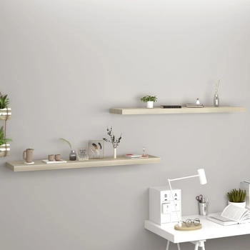 vidaXL Schwebende Wandregale 2 Stk. Eichefarben 120x23,5x3,8 cm MDF (323884)