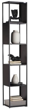 CarryHome Regal schwarz Metall 4 Fächer 37x188x30 cm