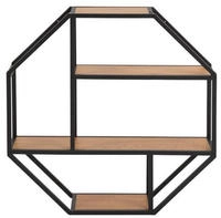 ACTONA GROUP Wandregal Metallgestell, 2 Einlegeb&ouml;den, Achteckform und asymmetrischen
