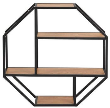 Livetastic Wandregal schwarz Eiche 77x77x20 cm