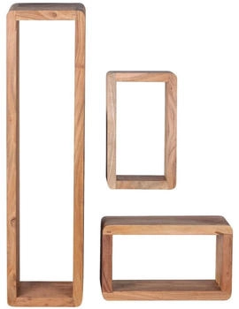 Mid.you Wandregalset Akazie 3-teilig Akazie massiv 80x20x15 cm