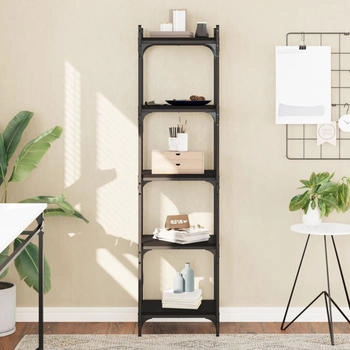 vidaXL B&uuml;cherregal 5 B&ouml;den Schwarz 40x30x154 cm (837637)