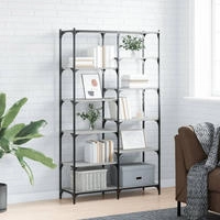vidaXL B&uuml;cherregal Grau Sonoma 100x32x170 cm Holzwerkstoff und Eisen