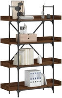 vidaXL B&uuml;cherregal 4 B&ouml;den Braun Eiche-Optik 100x33x145,5 cm