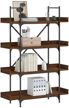 vidaXL B&uuml;cherregal 4 B&ouml;den Braun Eiche-Optik 100x33x145,5 cm (837696)