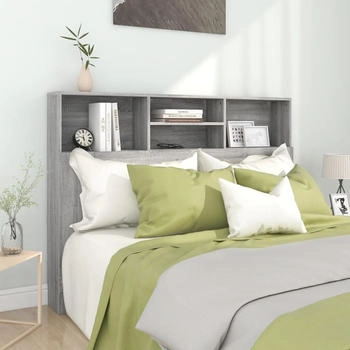 vidaXL Kopfteil mit Ablagen Grau Sonoma 140x19x103,5 cm (817250)