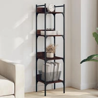 vidaXL B&uuml;cherregal 4 B&ouml;den Braun Eichen-Optik 35x30x138,5 cm