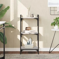 vidaXL B&uuml;cherregal 3 B&ouml;den Grau Sonoma 40x30x86 cm Holzwerkstoff