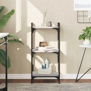 vidaXL B&uuml;cherregal 3 B&ouml;den Grau Sonoma 40x30x86 cm (837630)