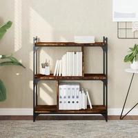 vidaXL B&uuml;cherregal 3 B&ouml;den R&auml;uchereiche 76x32x88 cm Holzwerkstoff