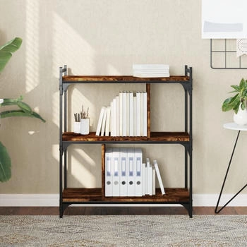vidaXL B&uuml;cherregal 3 B&ouml;den R&auml;uchereiche 76x32x88 cm (833932)