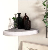 vidaXL Eck-Schweberegal Betongrau 35x35x3,8 cm MDF