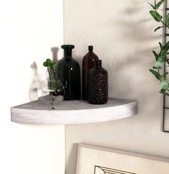 vidaXL Eck-Schweberegal Betongrau 35x35x3,8 cm MDF (326642)