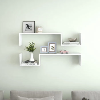 vidaXL Wandregale 2 Stk. Wei&szlig; 100x15x20 cm (807268)