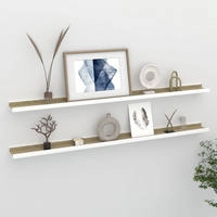 vidaXL Wandregale 2 Stk. Wei&szlig; und Sonoma-Eiche 115x9x3 cm