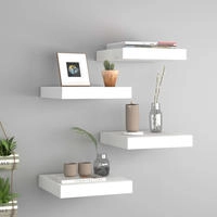vidaXL Schweberegale 4 Stk. Wei&szlig; 23x23,5x3,8 cm MDF