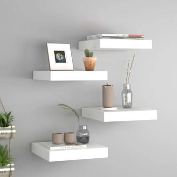 vidaXL Schweberegale 4 Stk. Weiß 23x23,5x3,8 cm MDF (323804)