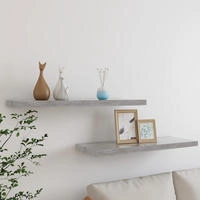 vidaXL Schweberegale 2 Stk. Betongrau 80x23,5x3,8 cm MDF