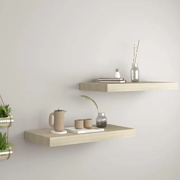vidaXL Schwebende Wandregale 2 Stk. Eichefarben 50x23x3,8cm MDF (323872)