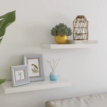 vidaXL Schweberegale 2 Stk. Eichen-Optik und Wei&szlig; 60x23,5x3,8 cm MDF (326577)