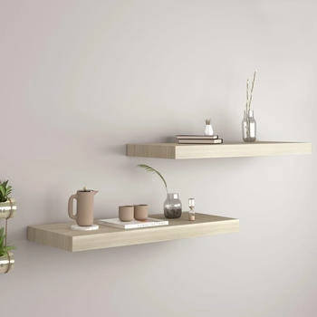 vidaXL Schwebende Wandregale 2 Stk. Eichefarben 60x23,5x3,8cm MDF (323875)