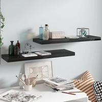 vidaXL Schweberegale 2 Stk. Hochglanz-Schwarz 80x23,5x3,8 cm MDF