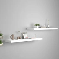 vidaXL Schweberegale 2 Stk. Wei&szlig; 90x23,5x3,8 cm MDF