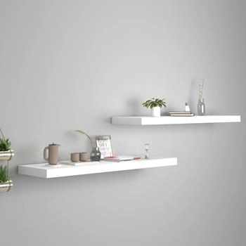 vidaXL Schweberegale 2 Stk. Weiß 90x23,5x3,8 cm MDF (323818)