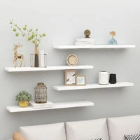 vidaXL Schweberegale 4 Stk. Eichen-Optik und Wei&szlig; 120x23,5x3,8 cm MDF
