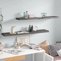 vidaXL Schweberegale 2 Stk. Hochglanz-Grau 120x23,5x3,8 cm MDF