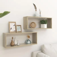 vidaXL W&uuml;rfelregale 2 Stk. Sonoma-Eiche 60x15x23 cm Holzwerkstoff